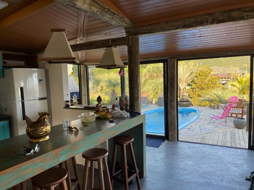 Villa Santorini Praia Do Rosa Com Piscina E Jacuzzi Eksteriør bilde